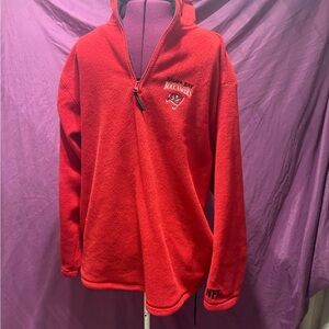 Tampa Bay Buccaneers Red Fleece Pullover with pockets and adjustable lower pull